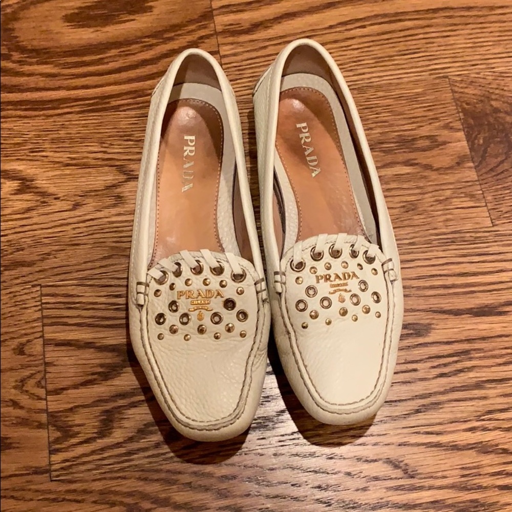 Prada Loafer Gold embellishments